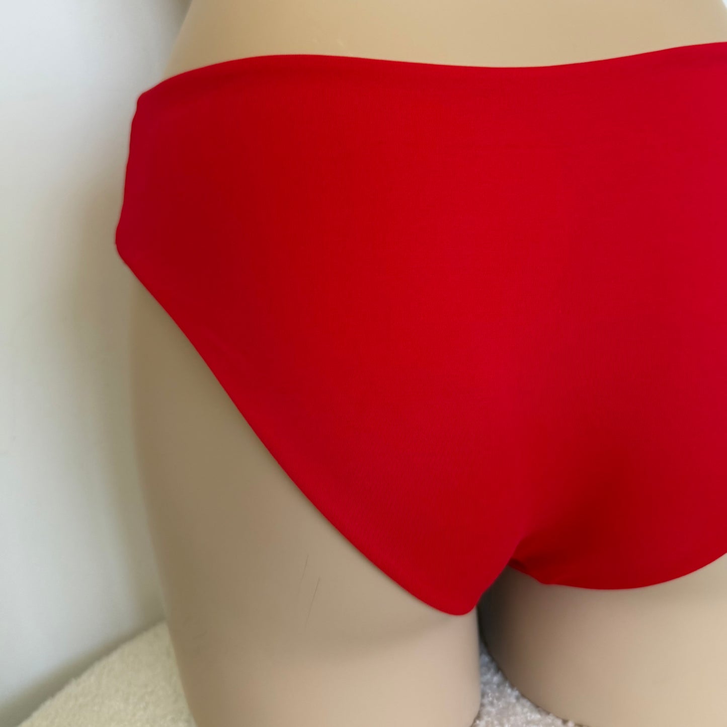 Bikini Bottoms Full Coverage Low Rise - Red