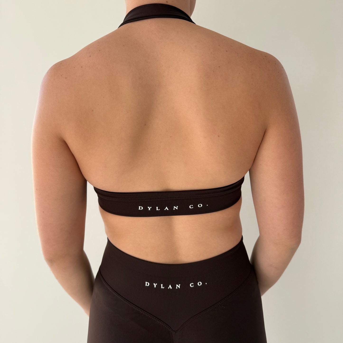 Impact Halter Crop - Deep Chocolate