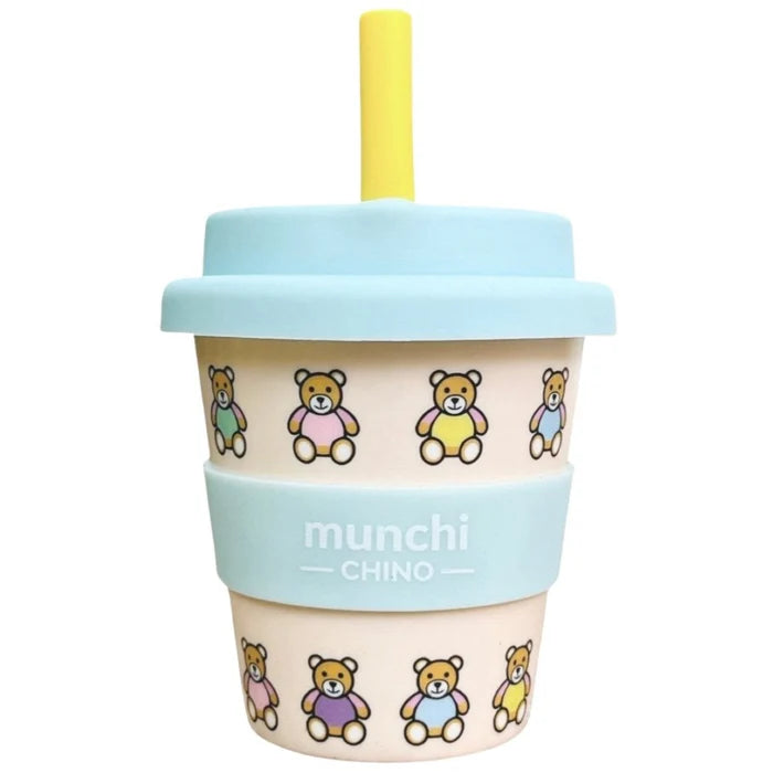 Babychino 'Beary Cute Blue' Cup (120ml/4oz) - Straw Included