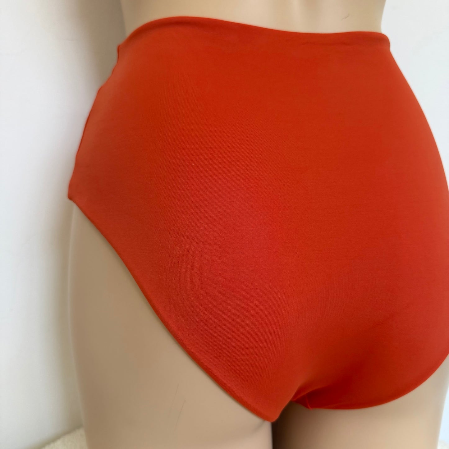 Bikini Bottoms Full Coverage High Waisted - Orange