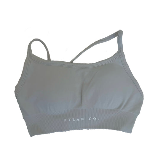 IMPACT CROSS BACK CROP - CREAM (NEW LOGO)