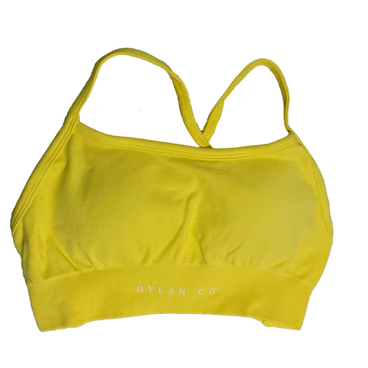 IMPACT CROSS BACK CROP - BRIGHT YELLOW (NEW LOGO)