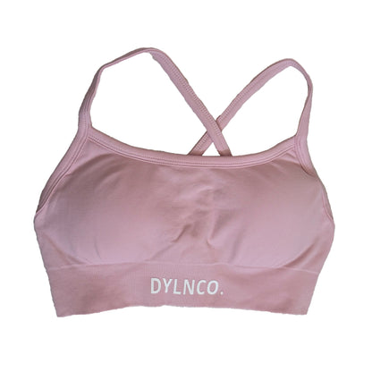 IMPACT CROSS BACK CROP - MARSHMELLOW PINK (OLD LOGO)