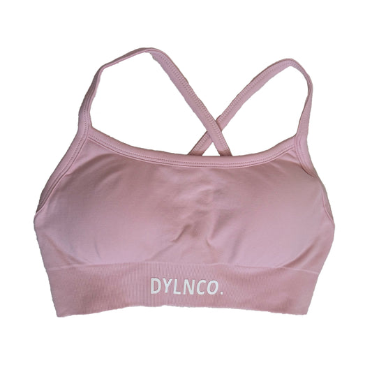 IMPACT CROSS BACK CROP - MARSHMELLOW PINK (OLD LOGO)