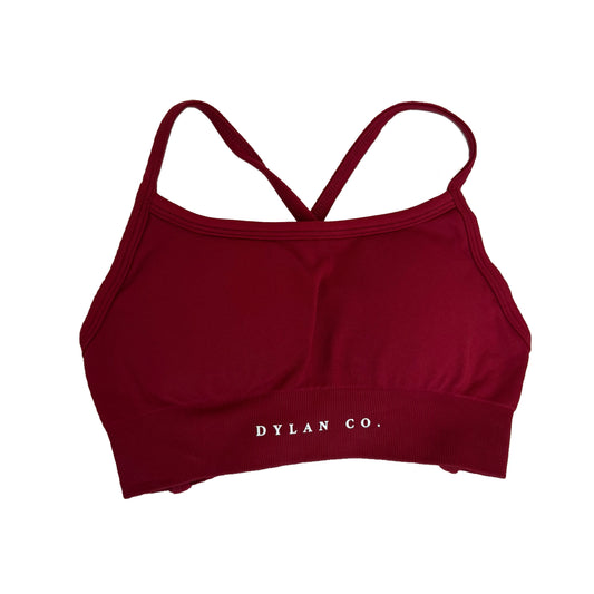 IMPACT CROSS BACK CROP - DEEP RED (NEW LOGO)