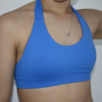 Impact Halter Crop - Electric Blue
