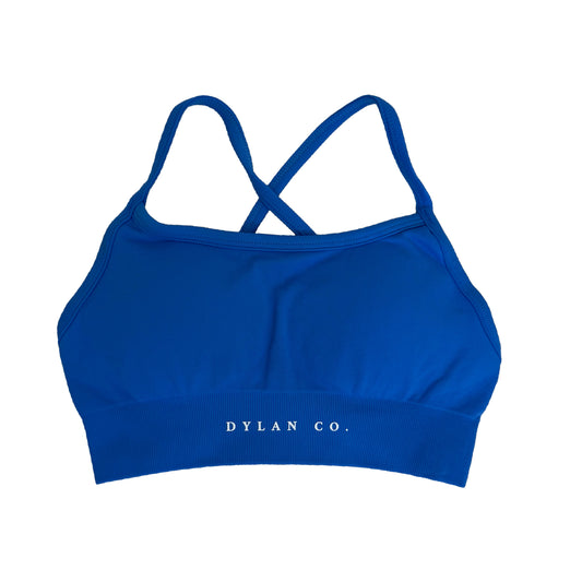 IMPACT CROSS BACK CROP - ELECTRIC BLUE (NEW LOGO)