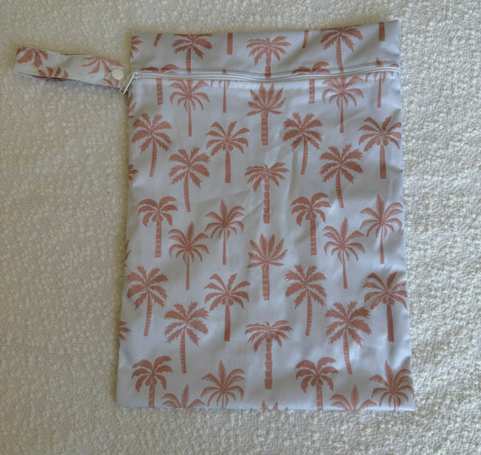 Wet Bag Single Zip - Pink Palms