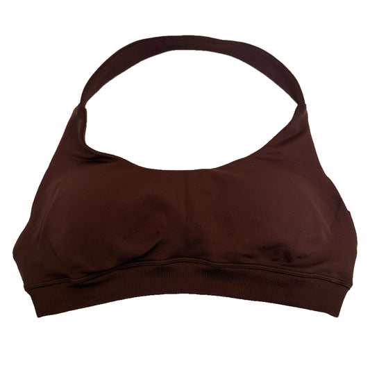 SEAMLESS HALTER CROP - CHOCOLATE BROWN