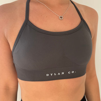 Impact Cross Back Crop - Dark Gray