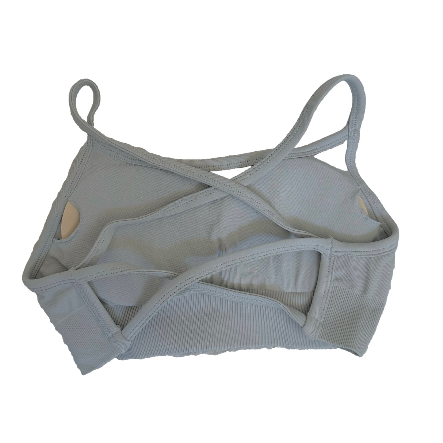 IMPACT CROSS BACK CROP - CREAM (NEW LOGO)