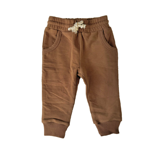 KIDS BASIC TRACK PANTS - CHOCOLATE