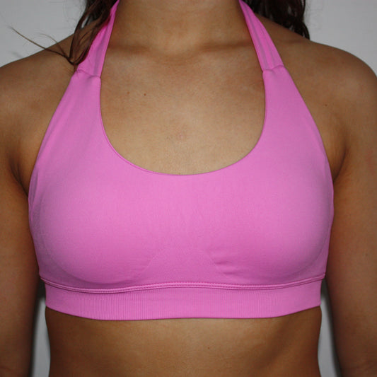 Impact Halter Crop - Ultimate Pink