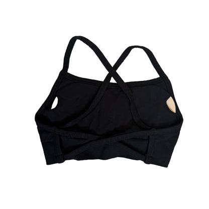 IMPACT CROSS BACK CROP - BLACK (OLD LOGO)