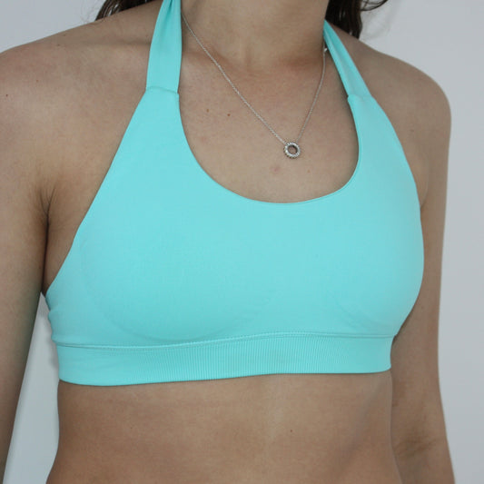 Impact Halter Crop - Aqua
