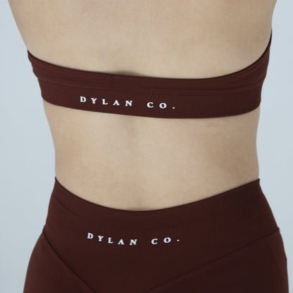 Impact Halter Crop - Chocolate Brown