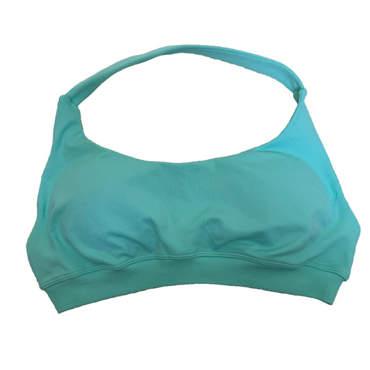 SEAMLESS HALTER CROP - AQUA