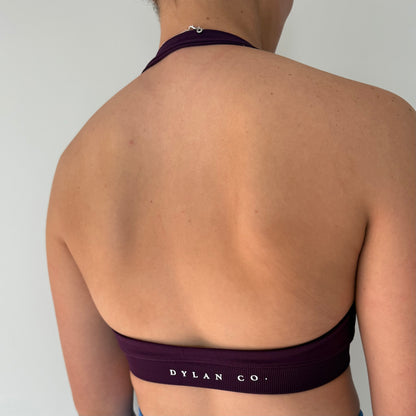 Impact Halter Crop - Plum