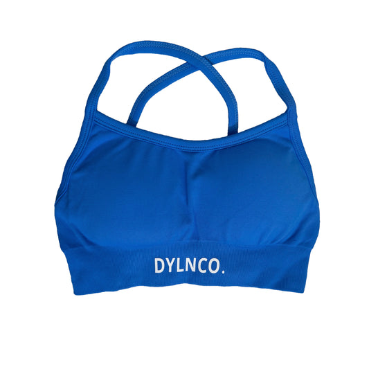 IMPACT CROSS BACK CROP - ELECTRIC BLUE (OLD LOGO)