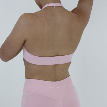 Impact Halter Crop - Marshmallow Pink