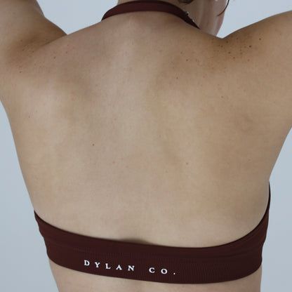 Impact Halter Crop - Chocolate Brown