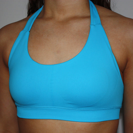 Impact Halter Crop - Ocean Blue