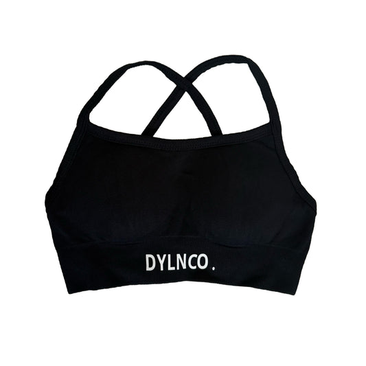 IMPACT CROSS BACK CROP - BLACK (OLD LOGO)