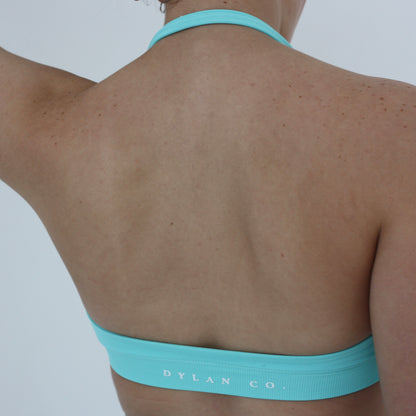 Impact Halter Crop - Aqua