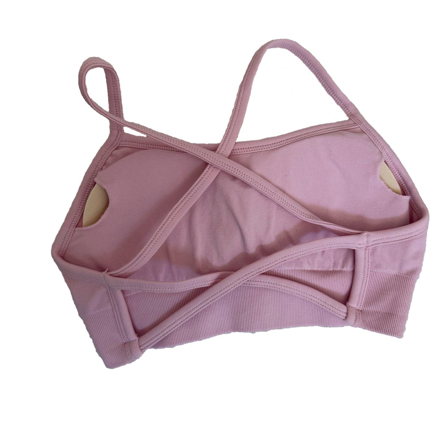 IMPACT CROSS BACK CROP - MARSHMALLOW PINK (NEW LOGO)