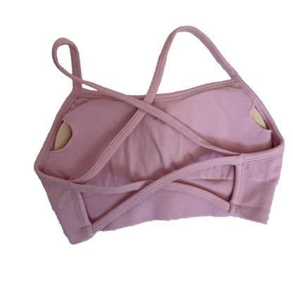 IMPACT CROSS BACK CROP - MARSHMALLOW PINK (NEW LOGO)