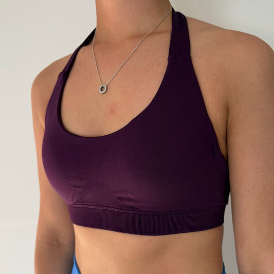 Impact Halter Crop - Plum