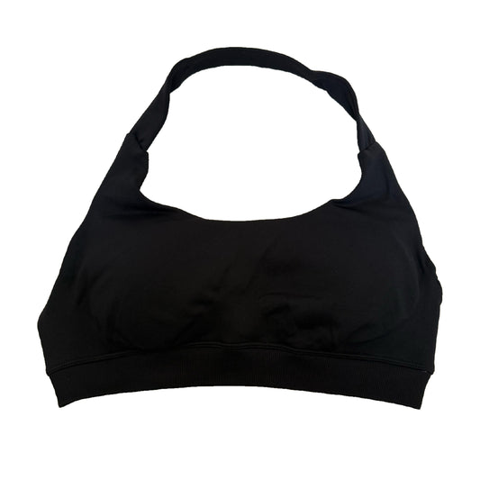 SEAMLESS HALTER CROP - BLACK