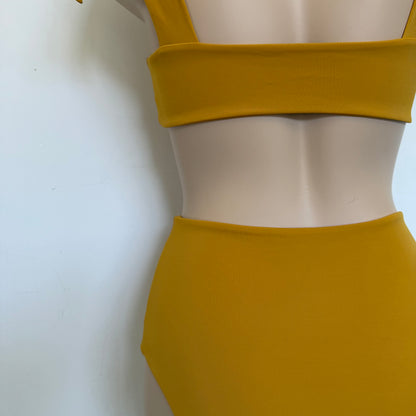 Bikini Bottoms Full Coverage High Waisted - Yellow