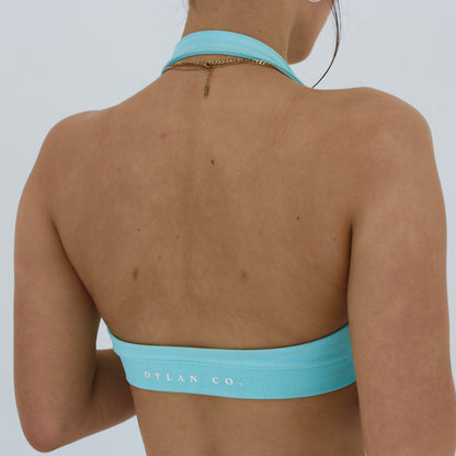Impact Halter Crop - Sky Blue