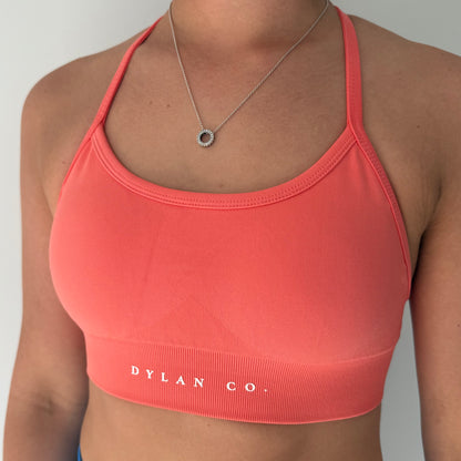 Impact Cross Back Crop - Peach