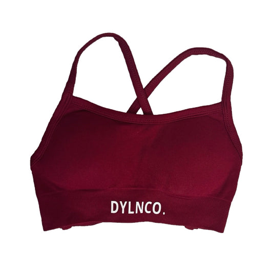 IMPACT CROSS BACK CROP - DEEP RED (OLD LOGO)